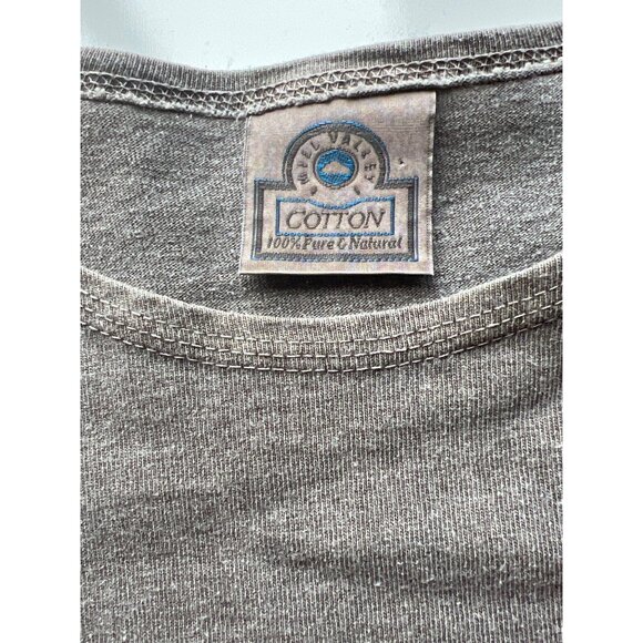 Mill Valley Dress Womens L Taupe Cotton Long Sleeve Maxi - Picture 3 of 4